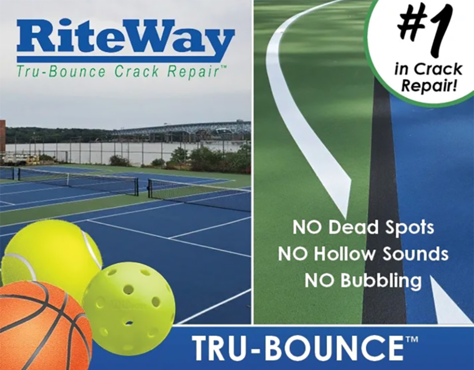 Rite Way tru bounce crack repair - number one in crack repairs. No dead spots. No hollow sounds. No bubbling.