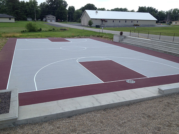 resurfaced outside basketball court